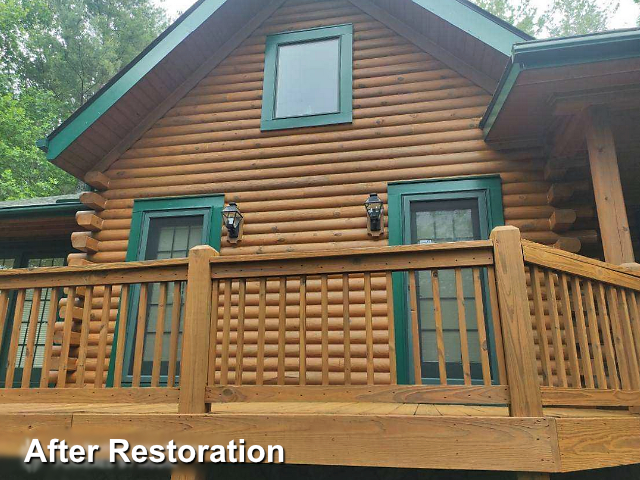 Log home restoration in Todd, NC