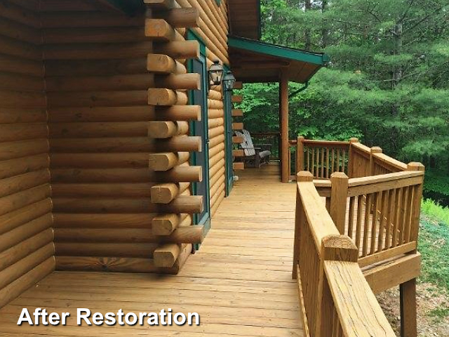 Log home restoration in Todd, NC