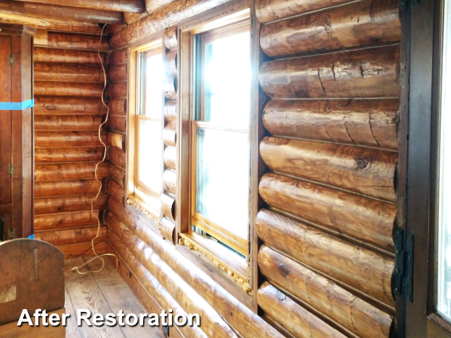 Log home restoration in Wake Forest NC