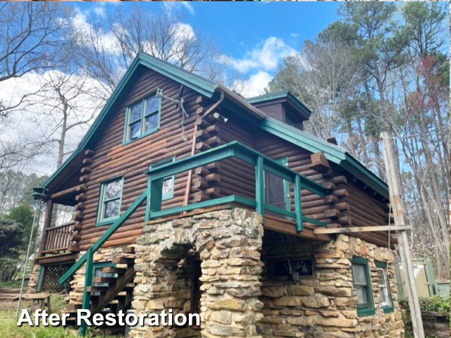 Log home restoration in Wake Forest NC