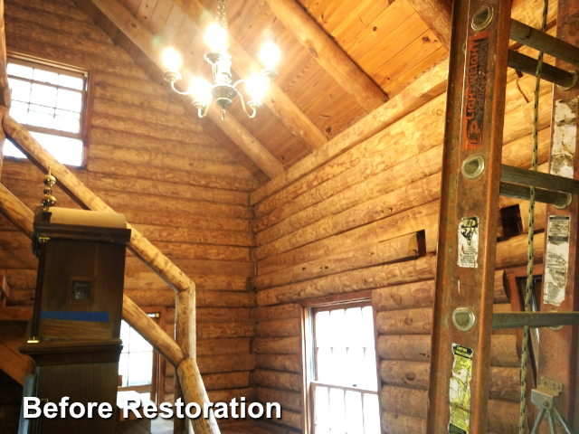 Log home restoration in Wake Forest NC