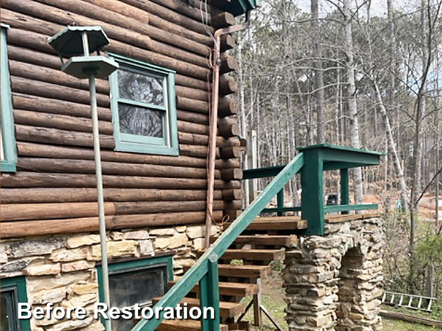 Log home restoration in Wake Forest NC