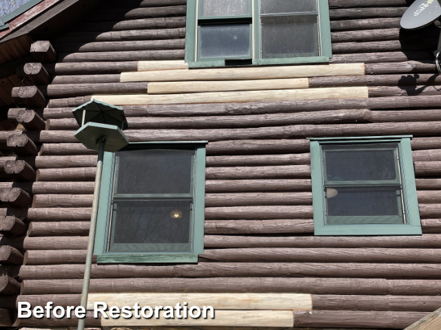 Log home restoration in Wake Forest NC