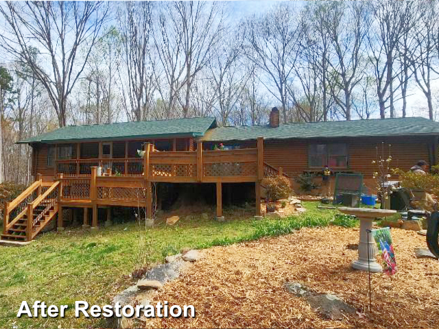 Log cabin restoration in Waxham NC