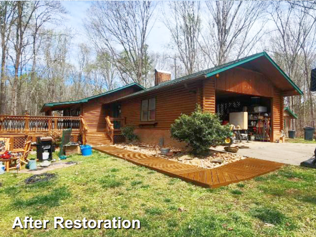 Log cabin restoration in Waxham NC