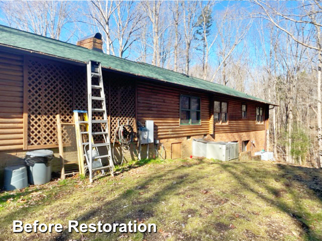 Log cabin restoration in Waxham NC