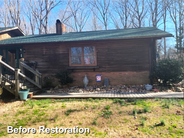 Log cabin restoration in Waxham NC