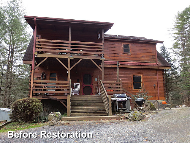 Log home restoration in Wayneville, NC