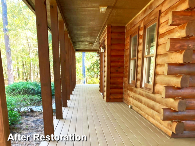 Log home restoration in Whispering Pines, NC