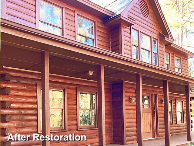 Log home restoration in Whispering Pines, NC