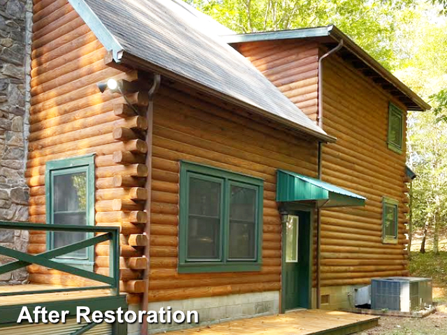 Log home restoration in Whittier, NC