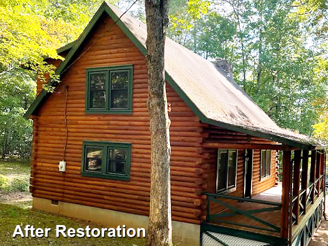 Log home restoration in Whittier, NC