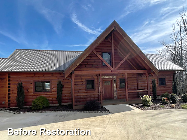 Log home restoration in Denton, NC