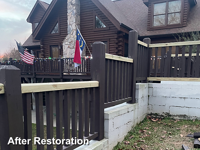 Log home restoration in Elon, NC