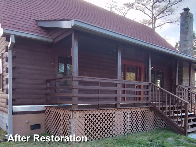 Log home restoration in Hertford, NC