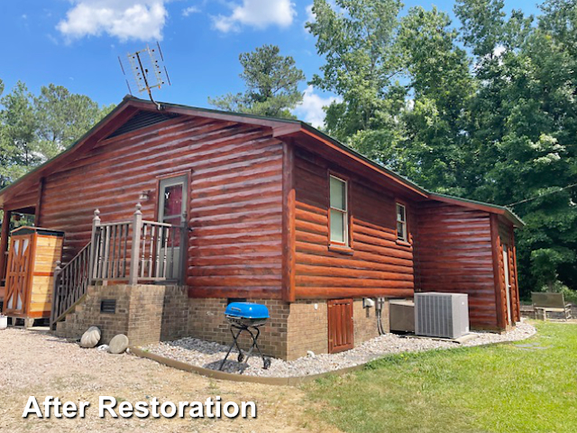 Log home restoration in Knightdale NC