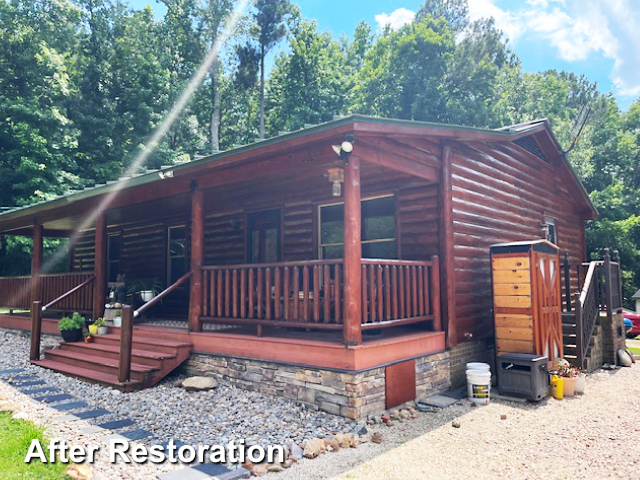 Log home restoration in Knightdale NC