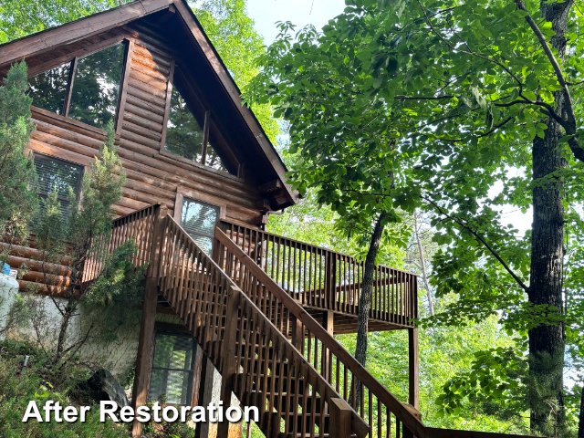 Log home restoration in Lake Lure, NC