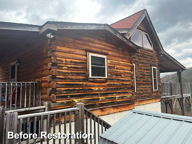 Log home restoration in Leicester, NC