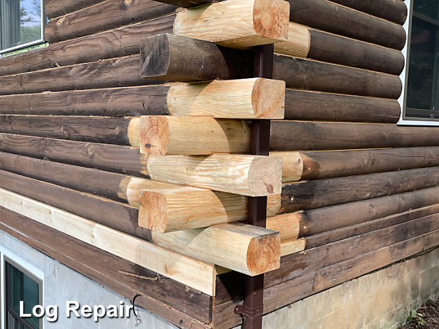 Log home restoration in Linville, NC