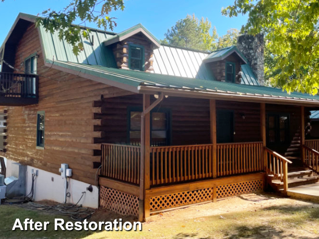 Log home restoration in Littleton, NC