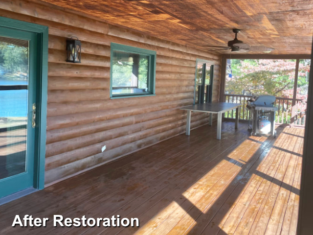 Log home restoration in Littleton, NC