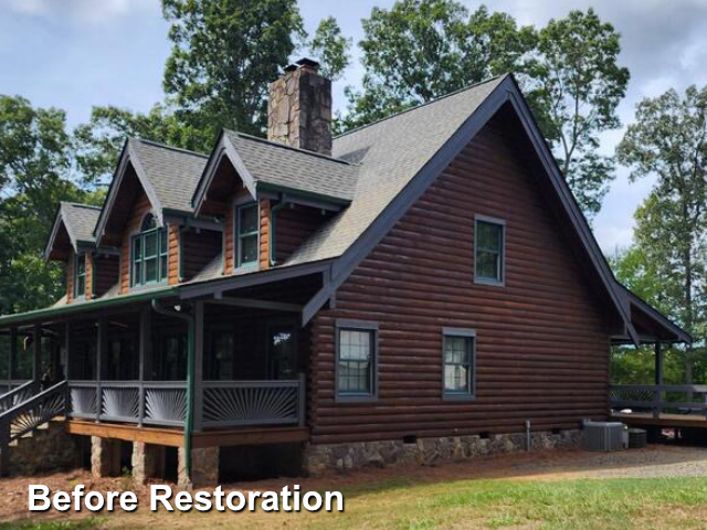 Log home restoration in Midland, NC