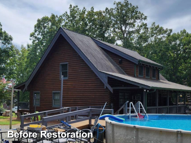 Log home restoration in Midland, NC