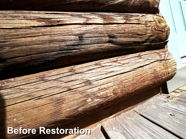 Log home restoration in Mt. Ulla, NC