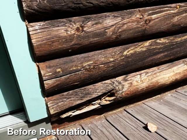 Log home restoration in Mt. Ulla, NC