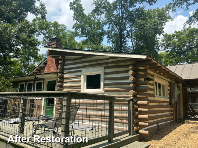 Log home restoration in Pelham, NC