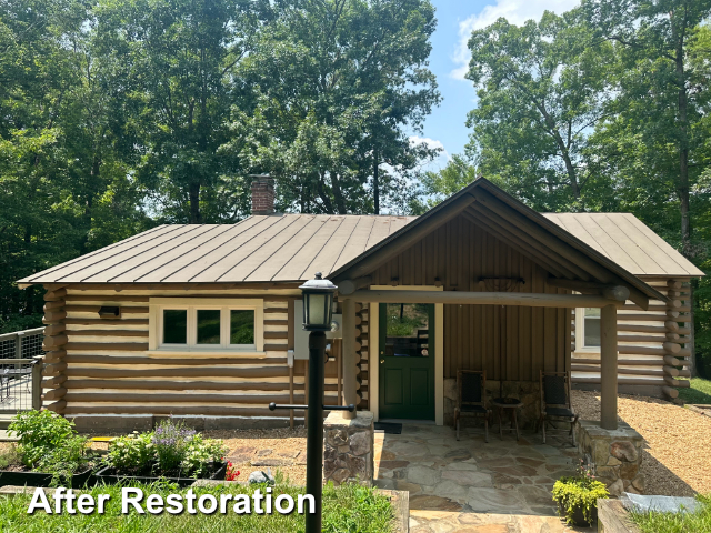 Log home restoration in Pelham, NC