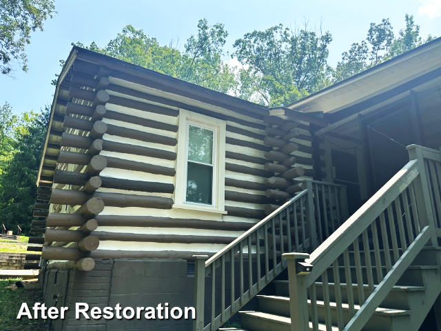 Log home restoration in Pelham, NC