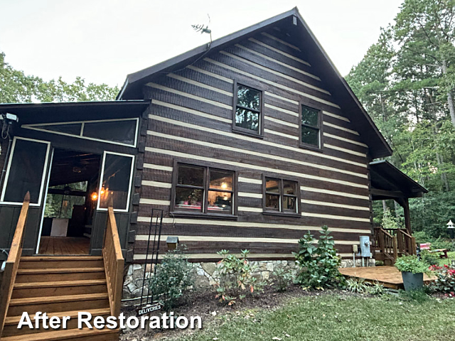 Log home restoration in Pittsboro, NC