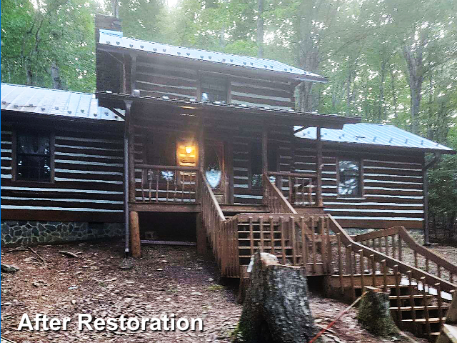 Log home restoration in Todd, NC