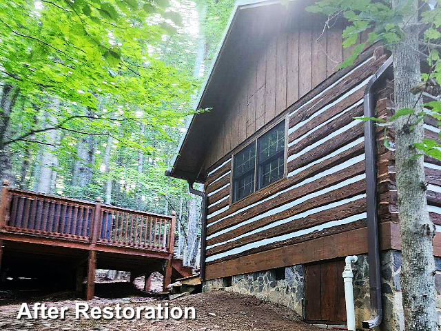 Log home restoration in Todd, NC