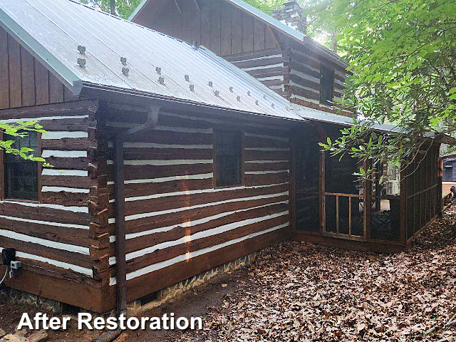 Log home restoration in Todd, NC