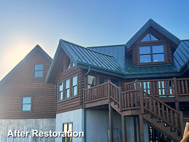 Log home restoration in Troy, NC