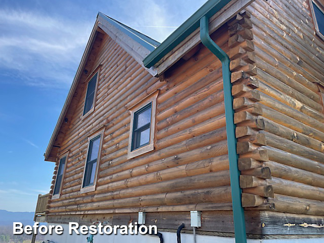 Log home restoration in Troy, NC