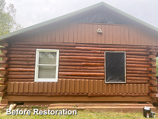 Log home restoration in Troy, NC