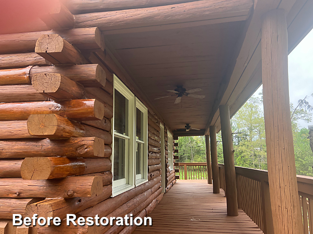 Log home restoration in Troy, NC