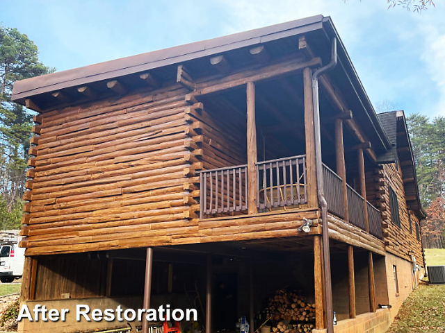 Log home restoration in Walnut Cove, NC