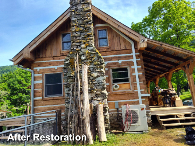 Log home restoration in Waynseville, NC