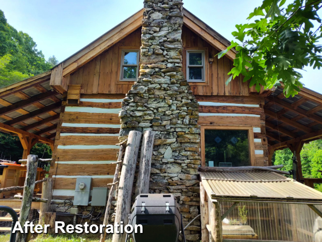 Log home restoration in Waynseville, NC