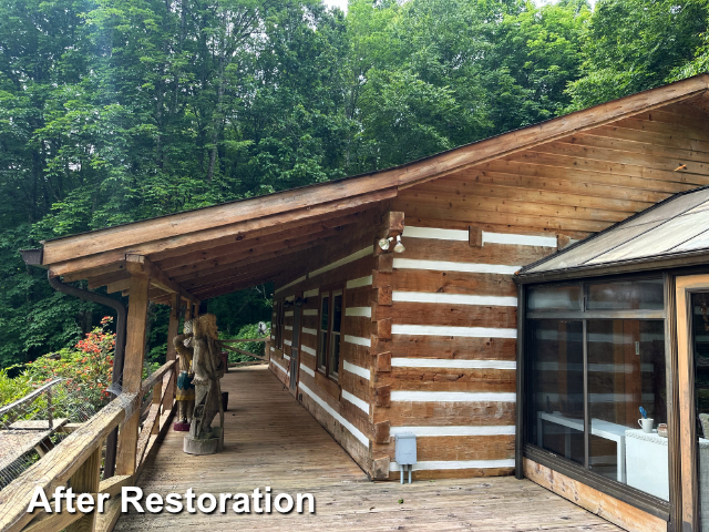 Log home restoration in Waynseville, NC