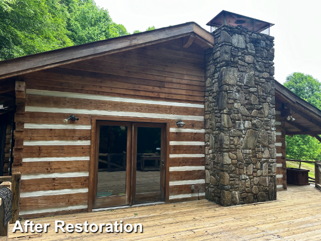 Log home restoration in Waynseville, NC