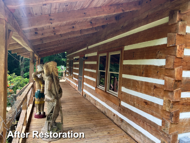 Log home restoration in Waynseville, NC