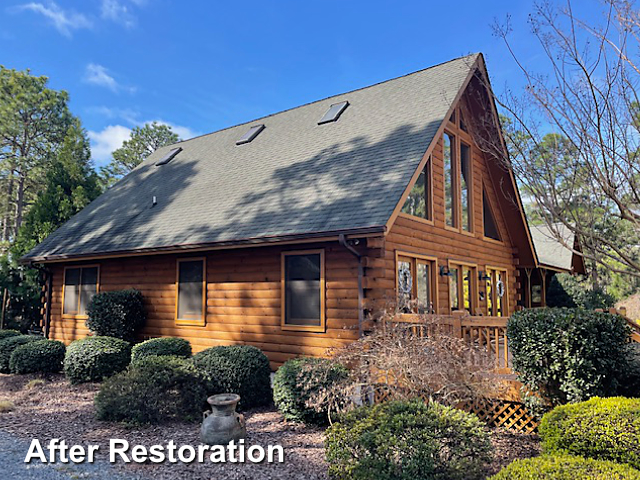 Log home restoration in West End, NC