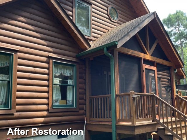 Log home restoration in Zuni, VA