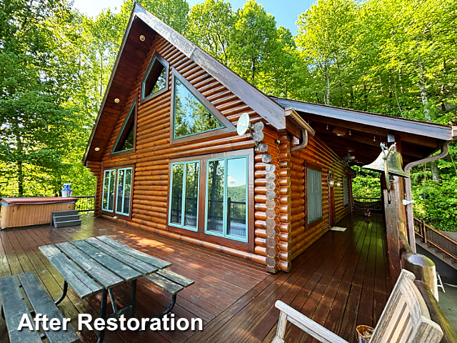Log home restoration in Black Mountain, NC